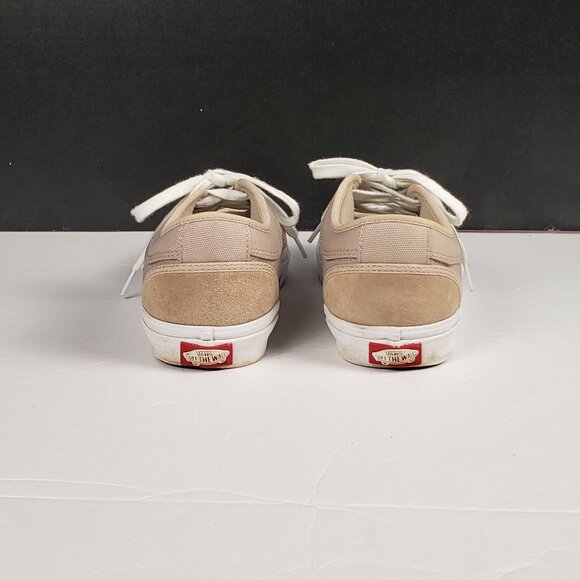 VANS Men Sz 8 Tan Skateboard Pro Padded Canvas Brushed Suede Shoe Sneaker Women - Picture 7 of 16
